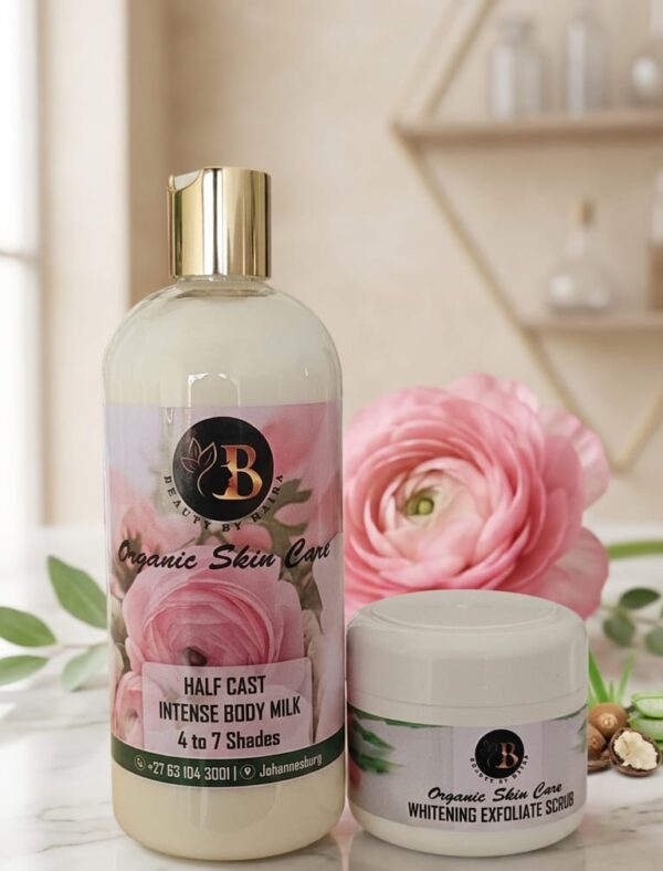 Half Cast Body Milk + Whitening Exfoliate Scrub